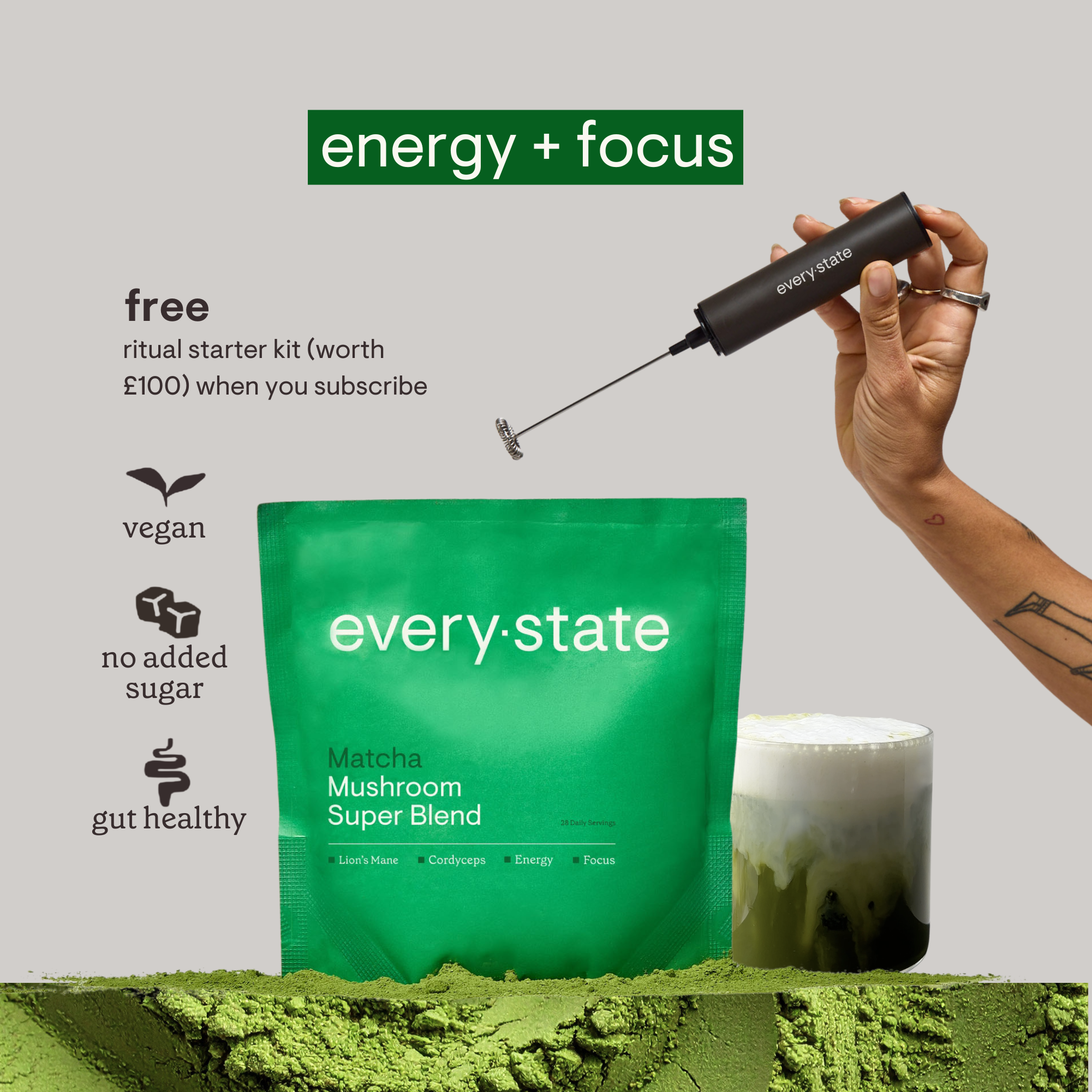 Matcha + Mushroom Super Blend