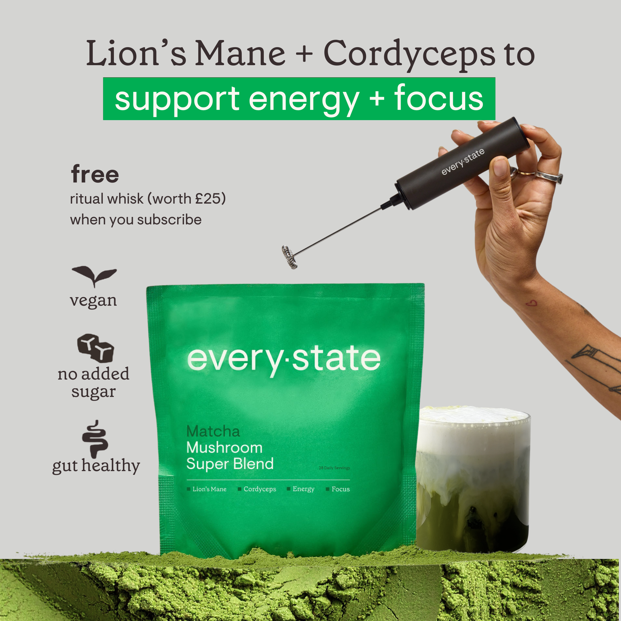 Matcha + Mushroom Super Blend